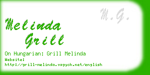 melinda grill business card